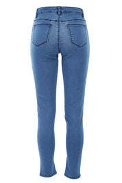 Product shot of the Mason Jean in colour Azure (Blue), from the back