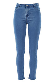 Product shot of the Mason Jean in colour Azure (Blue), from the front
