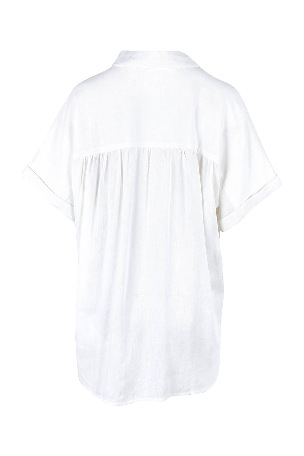 Product shot of the Flynn Linen Blend Shirt in colour White (White), from the back