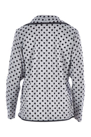 Product shot of The Free Fall Midi Cardi in colour Greyspot (Grey), from the back
