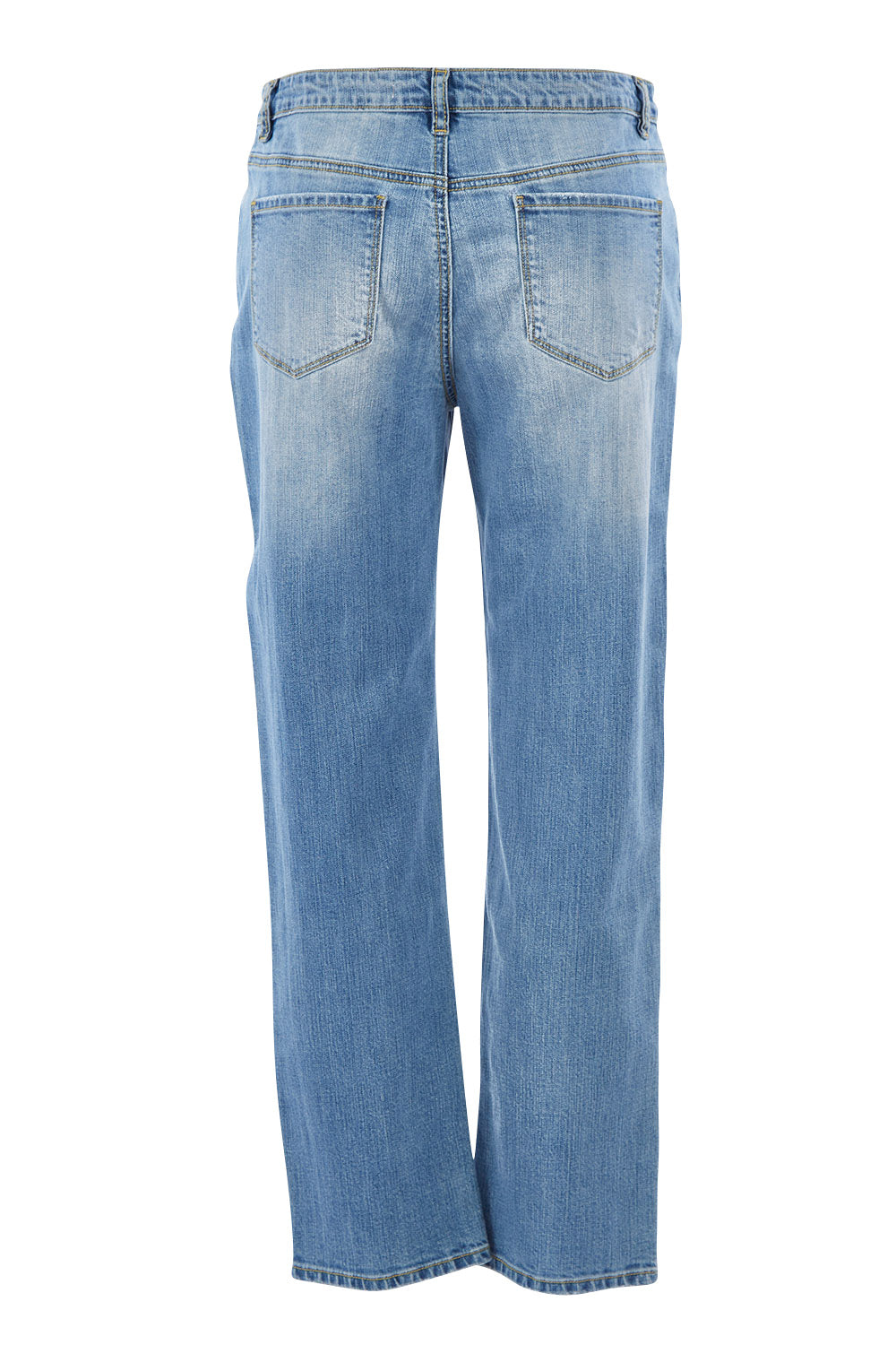 Product shot of The Boyfriend Jean in colour Blue (Blue), from the back