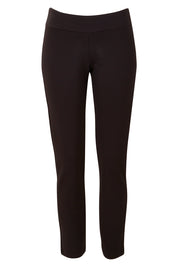 Product shot of The Straight Leg Ponte Pant in colour Black (Black), from the front