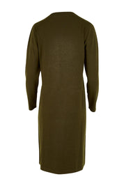 Product shot of The Everyday Knit Midi Dress in colour Deepkhaki (Green), from the back