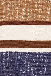 Product shot of The Striped Knit Top in colour Multistrip (Blue), detail