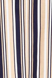 Product shot of The Striped Boyfriend Blazer in colour Camelstrip, detail
