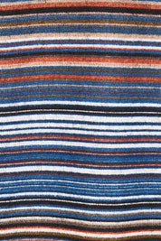 Product shot of The Striped Edge To Edge Knit Cardigan in colour Denim (Blue), detail