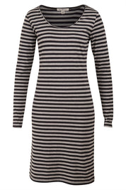 Product shot of The Everyday Midi Dress in colour BlackGrey (Grey), from the front