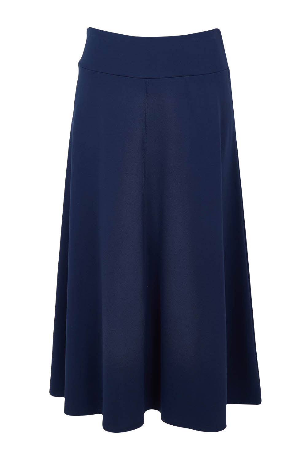 Product shot of The Fit And Flare Ponte Skirt in colour Frenchnavy (Blue), from the front