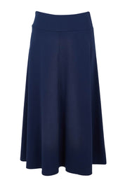 Product shot of The Fit And Flare Ponte Skirt in colour Frenchnavy (Blue), from the front