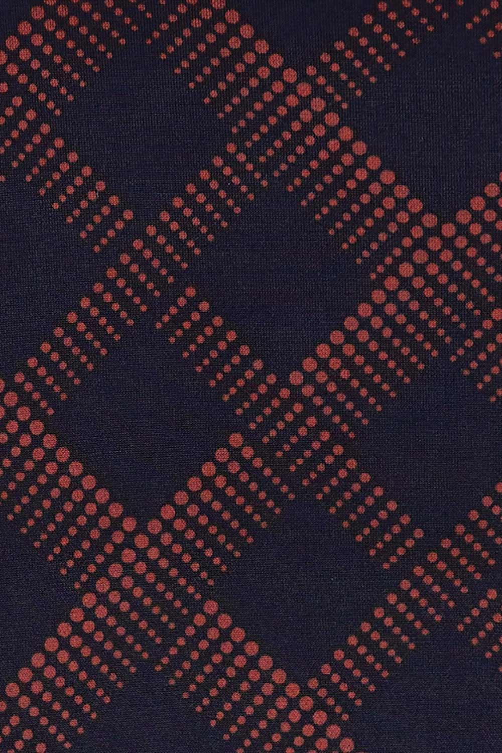 Product shot of The Keepers Printed Long Top in colour Multiprint (Blue), detail
