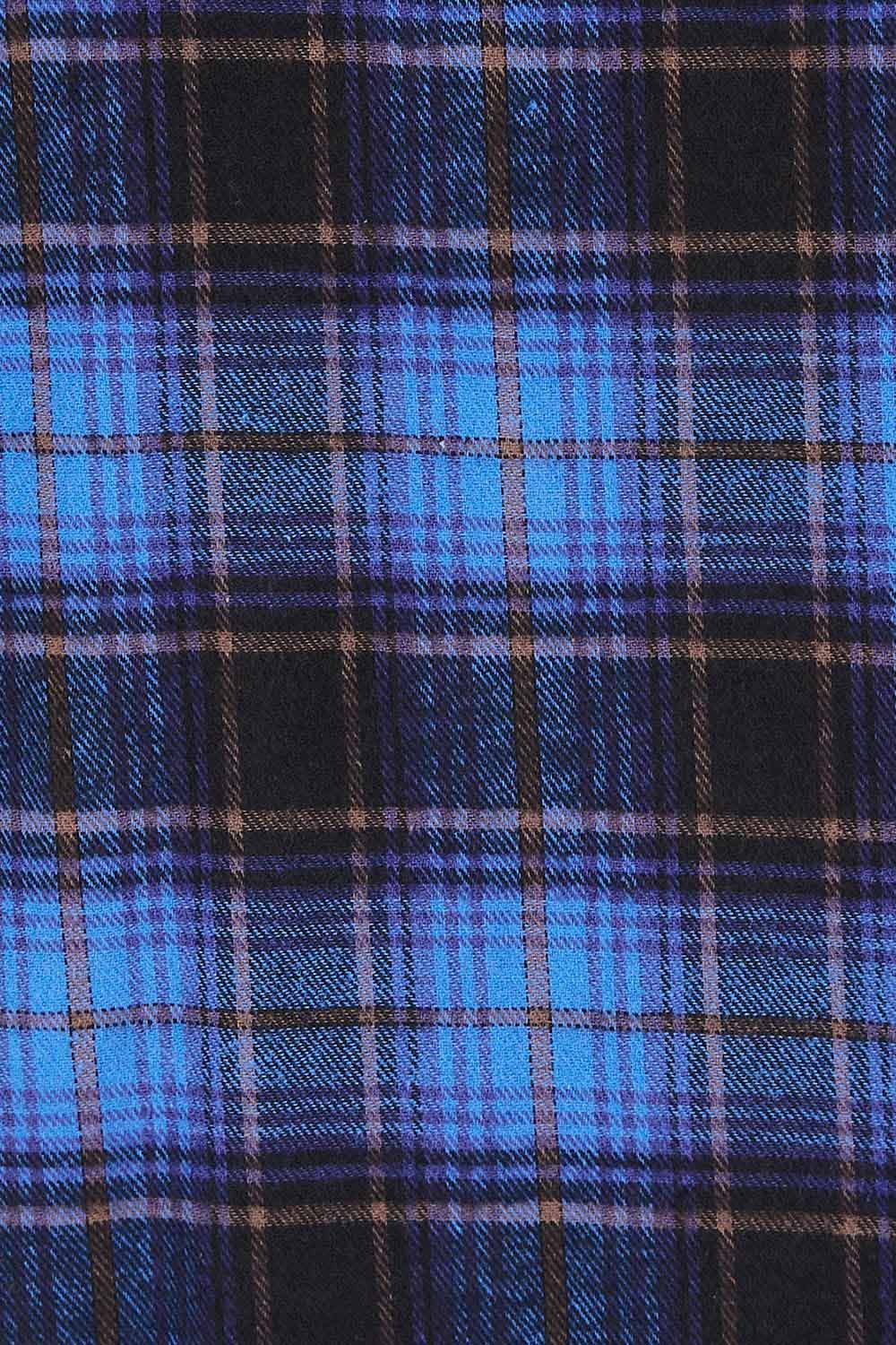 Product shot of The Oversized Checked Shirt in colour Cobaltblue (Blue), detail