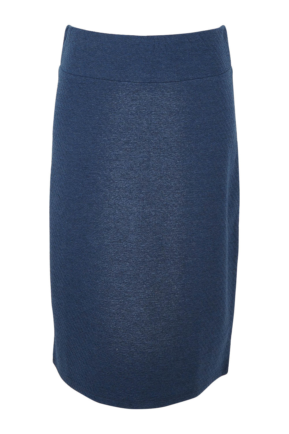 Product shot of The Ponte Jacquard Skirt in colour Navy (Blue), from the front