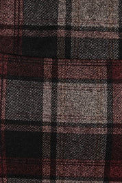 Product shot of The Ponte Check Pull On Midi Skirt in colour Blackred (Black), detail