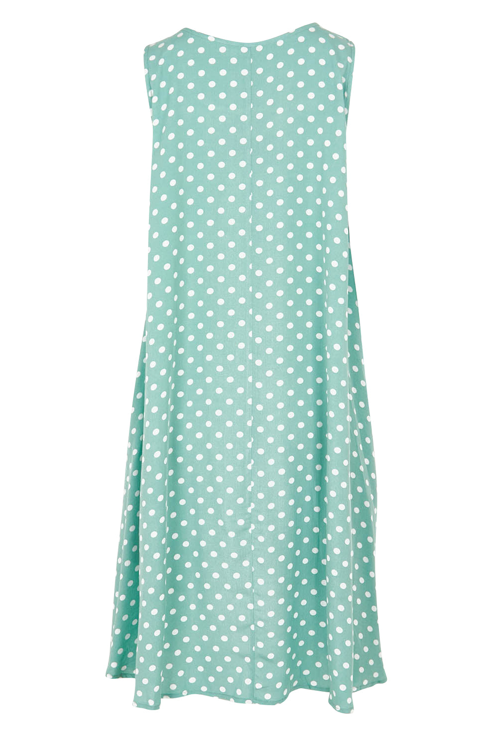 Product shot of The Keepers Lined Swing Dress in colour Sagegreen (Green), from the back
