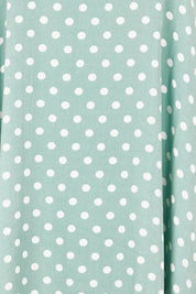 Product shot of The Keepers Lined Swing Dress in colour Sagegreen (Green), detail
