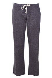 Product shot of The Drawstring Linen Pant in colour Navy (Blue), from the front