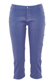 Product shot of The 3/4 Stretch Jean in colour Blue (Blue), from the front