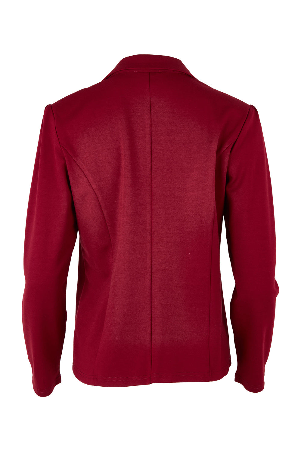 Product shot of The Ponte Blazer in colour Wildberry (Red), from the back