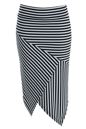 Product shot of The Contrast Striped Skirt in colour BlackWhite (Black), from the front