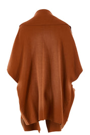 Product shot of The Oversized Cape in colour Rust, from the back