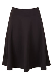 Product shot of The Ponte Flip Skirt in colour Black (Black), from the front