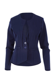 Product shot of The Define Ponte Jacket in colour Deepnavy (Blue), from the front
