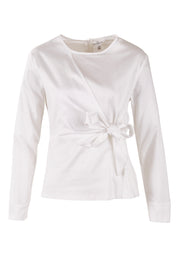 Product shot of the Knot Blouse in colour White (White), from the front