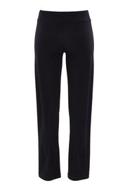 Product shot of The Wide Waistband Basic Pull On Pant in colour Black (Black), from the back
