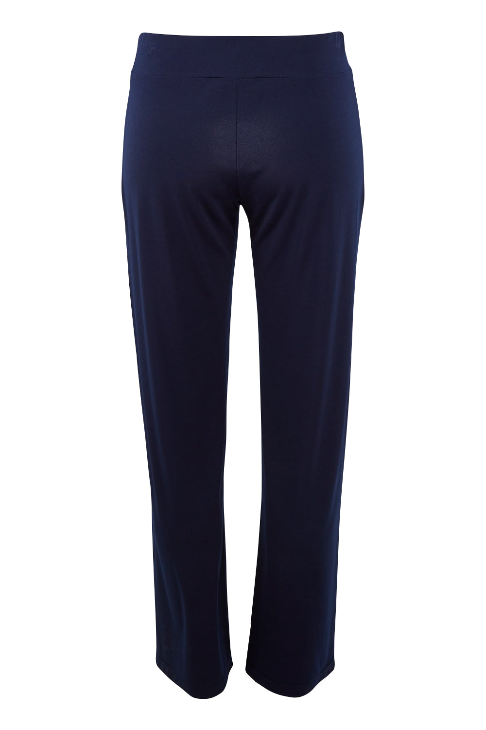 Product shot of The Essential Jersey Pull On Pant in colour Navy (Blue), from the back