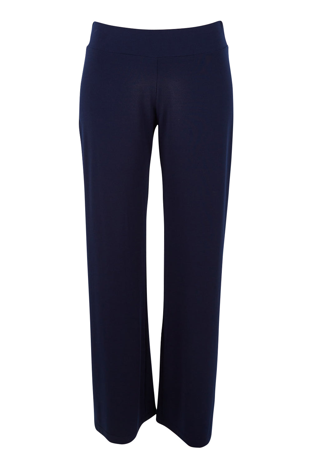 Product shot of The Essential Jersey Pull On Pant in colour Navy (Blue), from the front