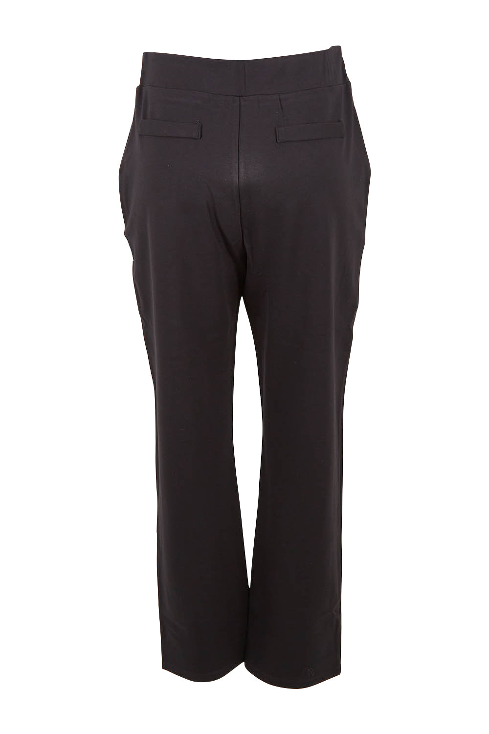 Product shot of The Straight Cut Pull On Ponte Pant in colour Black (Black), from the back