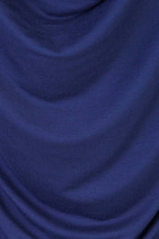 Product shot of The Reversible Cowl Neck Top in colour Deepnavy (Blue), detail