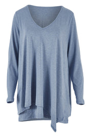 Preloved Belle V Neck Forgiver Tunic - Blue Marle