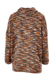 Product shot of the Belle Stripe Chenille Sweater in colour Naturals, from the back