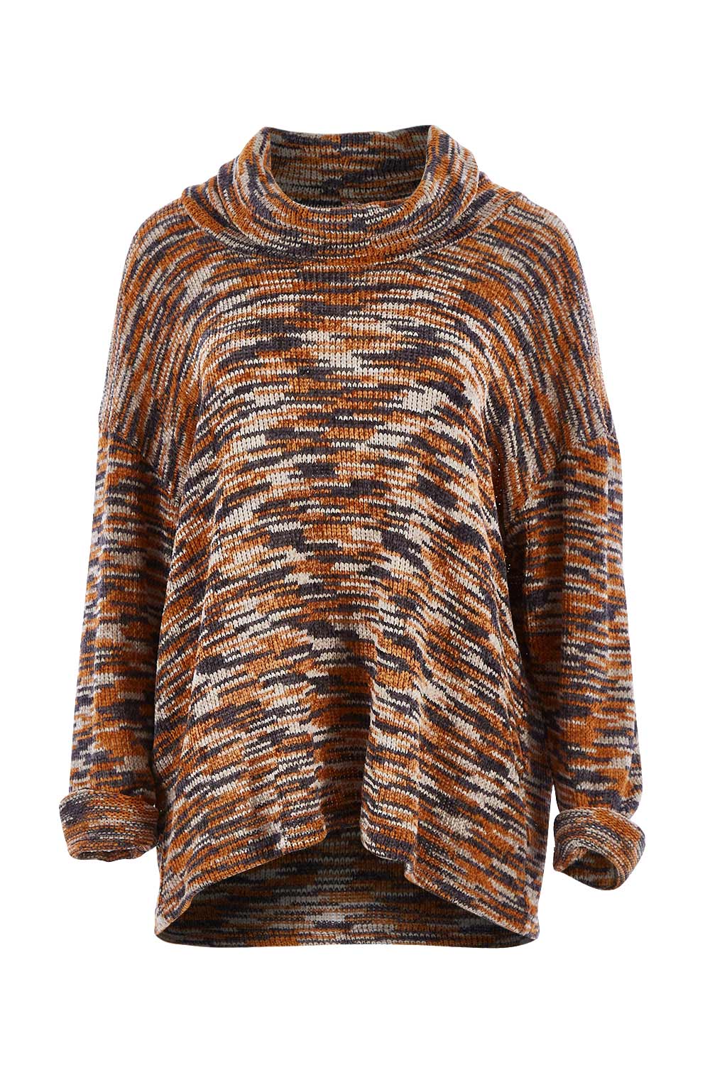 Product shot of the Belle Stripe Chenille Sweater in colour Naturals, from the front