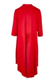 Product shot of the Belle Luxe Bamboo Cardigan in colour Red (Red), from the back