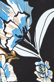 Product shot of the Belle Stretch Printed Blazer in colour Bluefloral (Blue), detail