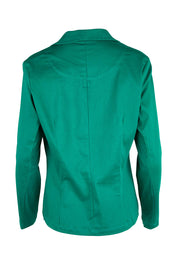 Product shot of the Belle Stretch Classic Blazer in colour Teal (Green), from the back