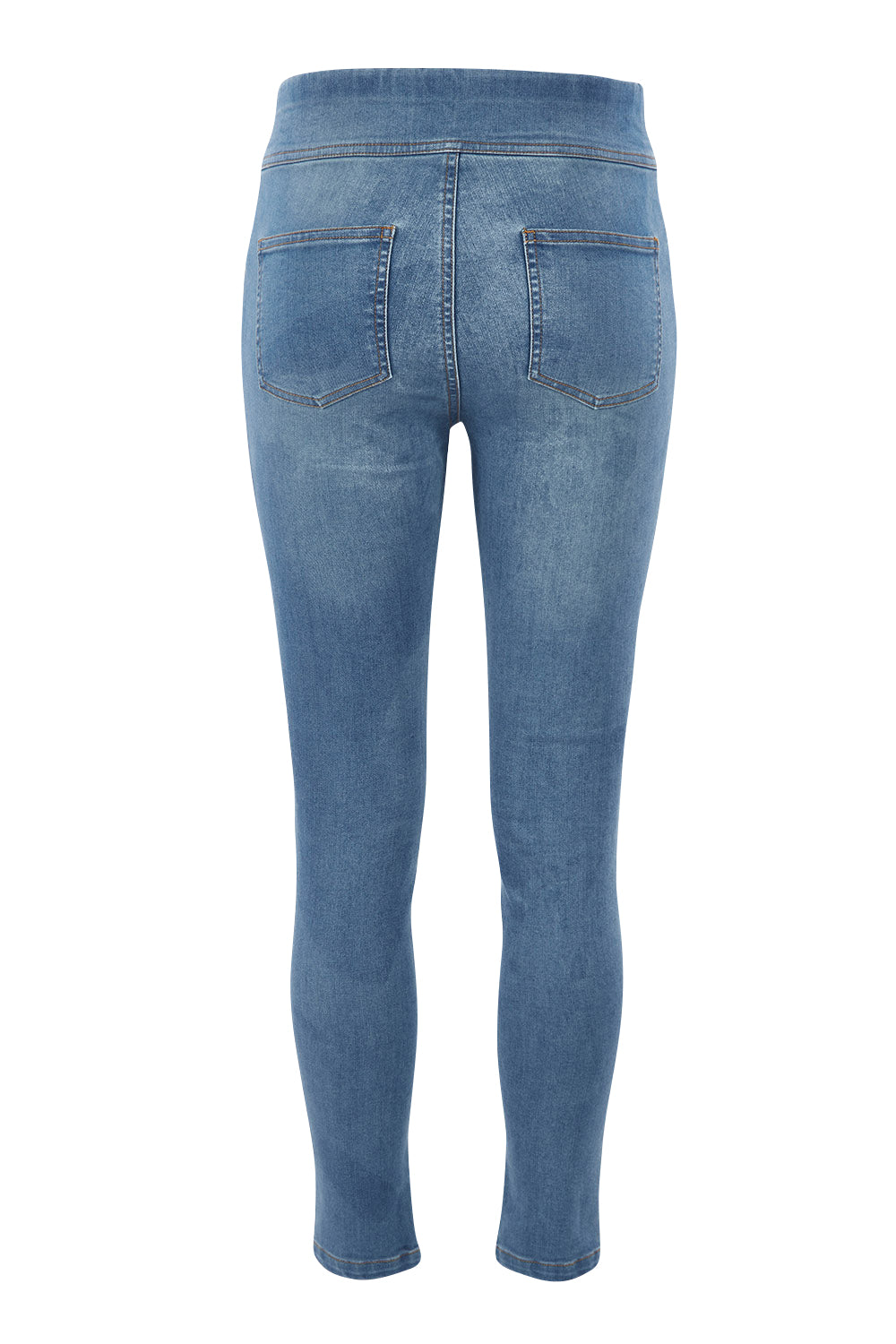 Product shot of the Wild Heart Stitched Jeggings in colour Lightdenim (Blue), from the back