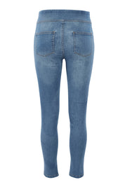 Product shot of the Wild Heart Stitched Jeggings in colour Lightdenim (Blue), from the back