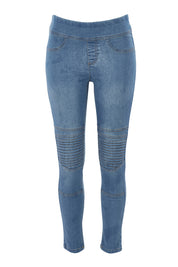 Product shot of the Wild Heart Stitched Jeggings in colour Lightdenim (Blue), from the front