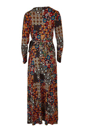 Product shot of the Life Is Beautiful Wrap Maxi Dress in colour Marrakesh (Red), from the back