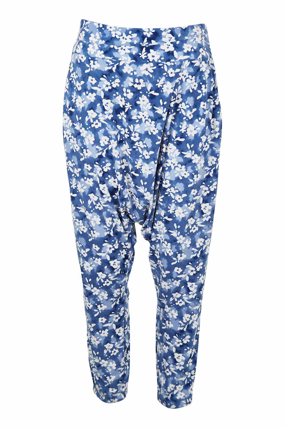 Product shot of the A Pocket Full Of Flowers Pants in colour Bluefleur (Blue), from the front
