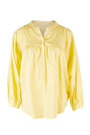 Product shot of the Easy Like A Sunday Morning Blouse in colour Buttermilk, from the front