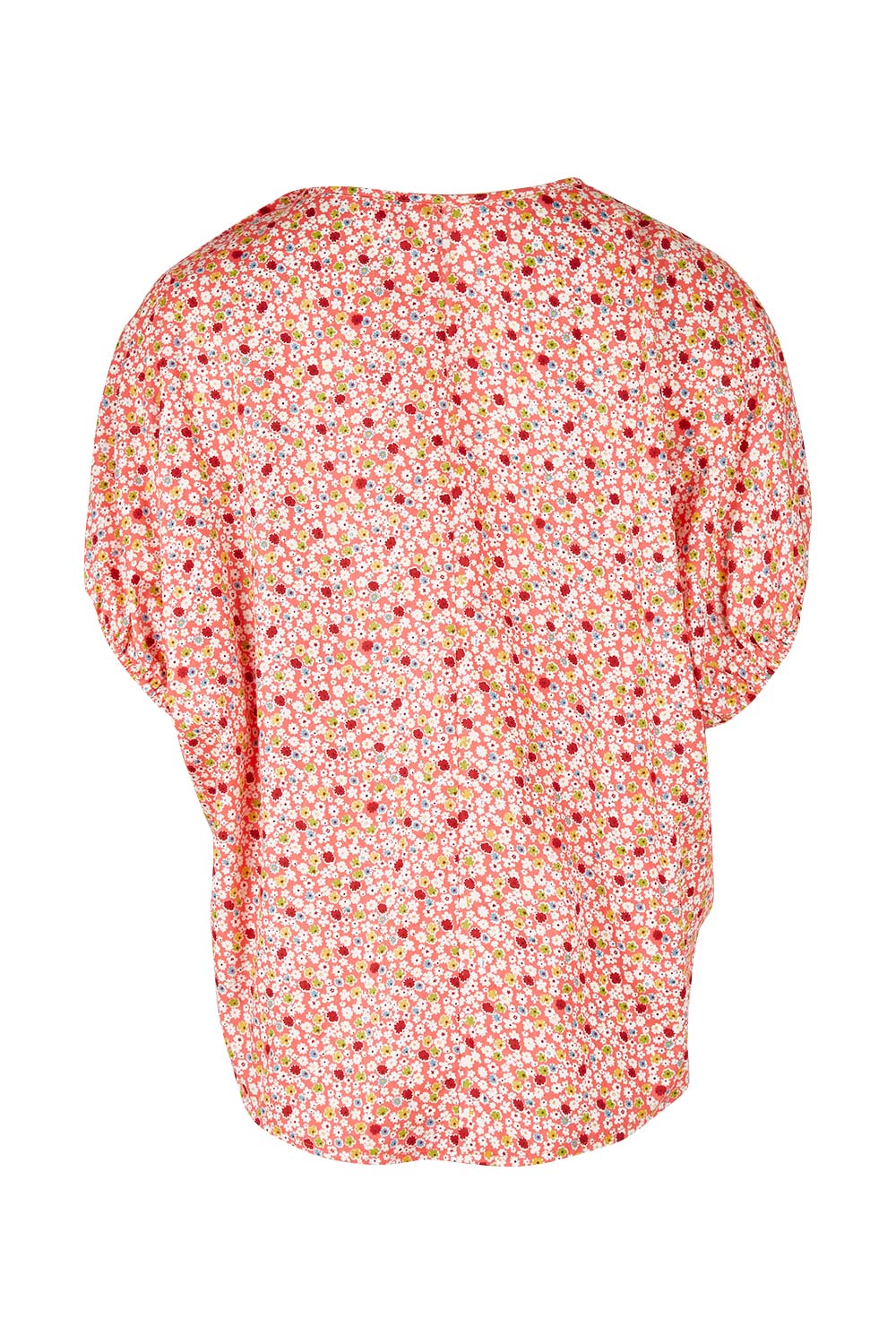 Product shot of the Its All In The Sleeve Cotton Blouse in colour Peach (Pink), from the back