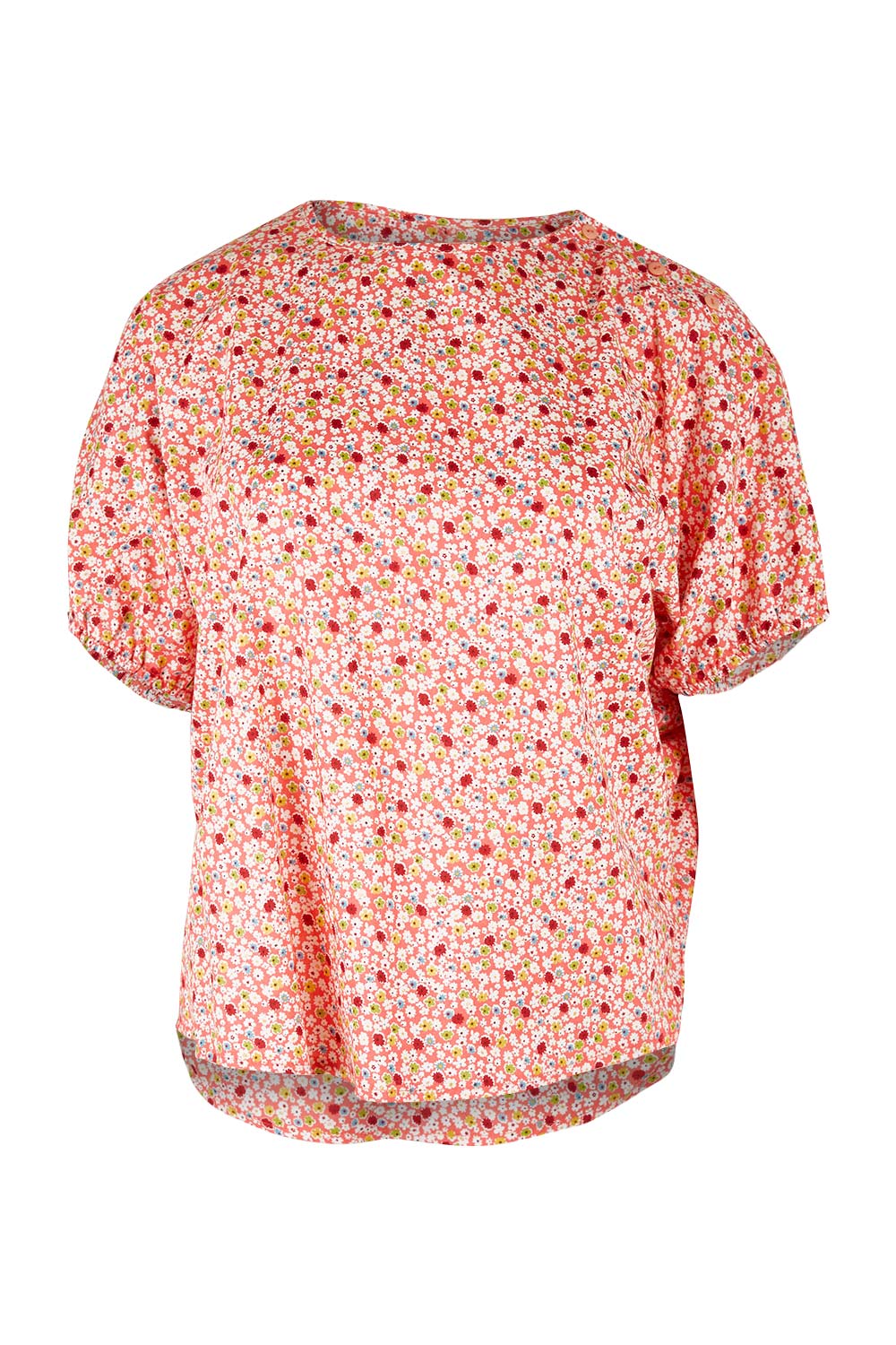 Product shot of the Its All In The Sleeve Cotton Blouse in colour Peach (Pink), from the front