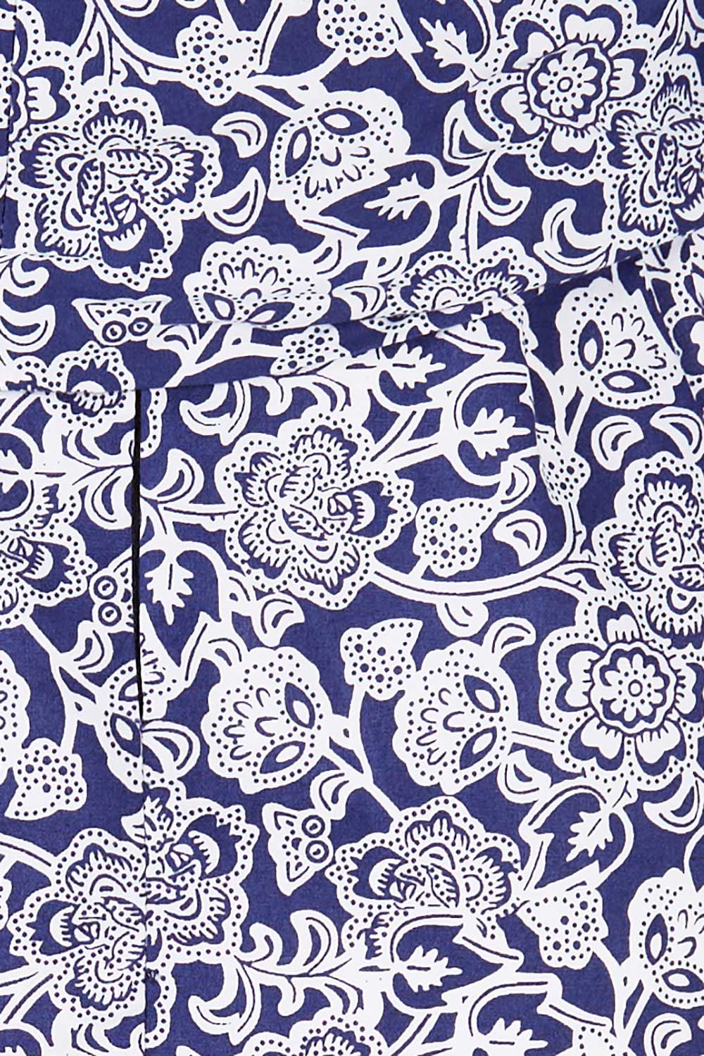 Product shot of the Walking On Sunshine Dress in colour Navypais (Blue), detail