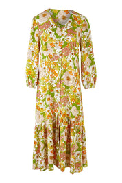 Product shot of the Daisy Chain Love Maxi Dress in colour Daisy (White), from the front
