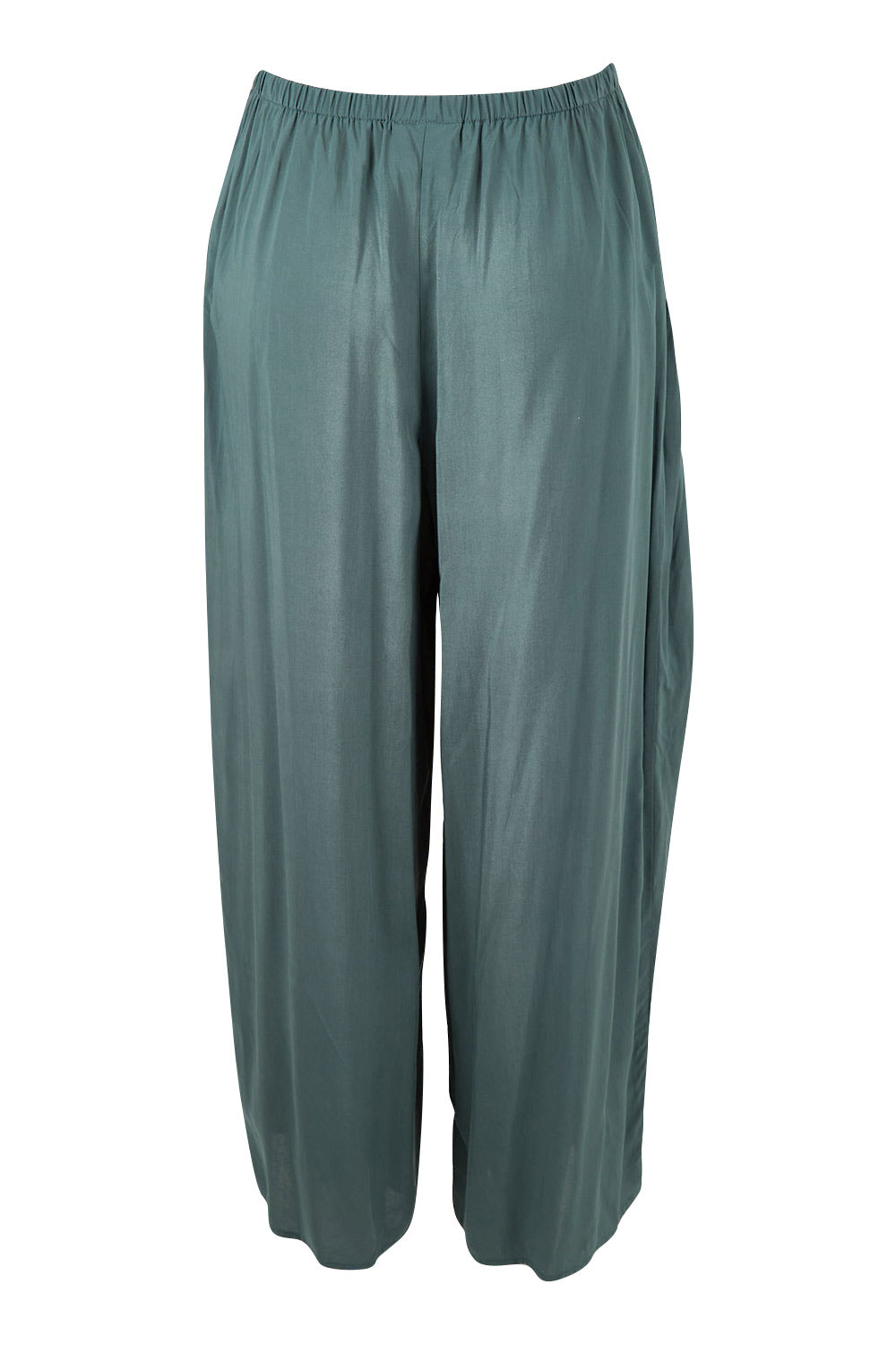 Product shot of the Endless Summer Side Gathered Pant in colour Forest (Green), from the back