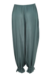 Product shot of the Endless Summer Side Gathered Pant in colour Forest (Green), detail